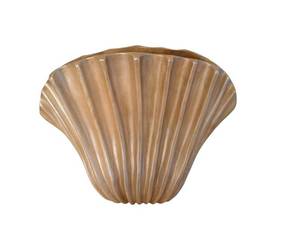 Shell-Shaped Ceramic Vase with Chip - Damaged Rim