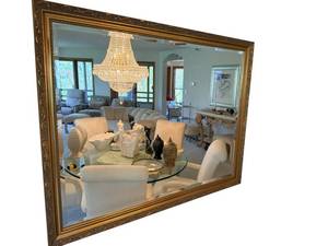 Wall Mirror 53 x 41 Inches with Ornate Carved Frame