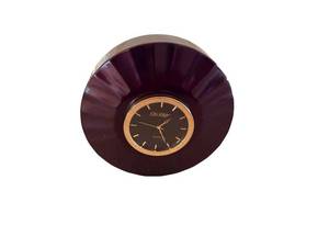 Peter Keller Black Glass Round Quartz Clock - Desk or Wall Display