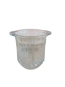 Crystal Diamond-Cut Glass Ice Bucket - 7 34 Inches Tall