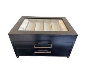 Watch Display Case With Glass Top, 6 Slots, 10 x 14 12 x 8 in