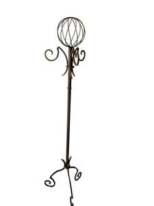 63-Inch Tall Wrought-Iron Coat Hanger Garden Stake Sculpture