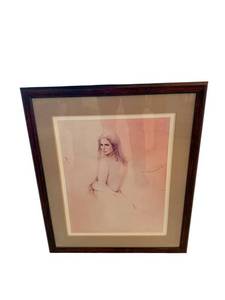 Framed Pink-Toned Portrait Print - 22 by 26 Inches