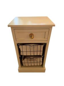 End Table with Drawer and Wire Basket Storage (27 12 x 12 x 15)