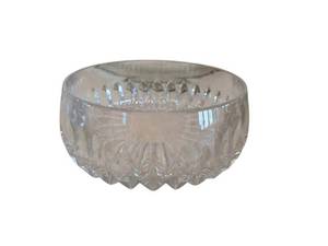 7.5 X 3 Inch Glass Bowl with Faceted Cut Pattern