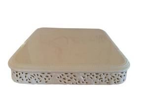 Ceramic Cake Plate 12x12x5 with Small Cracks