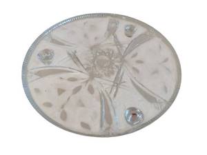 12-Inch Glass Cake Plate with Cut-Crystal Starburst Pattern
