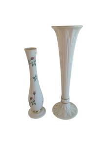 Lenox Floral Bud Vase Pair - 7 12 Inch Bud Vase & 9 14 Inch Tall Vase - Made in USA