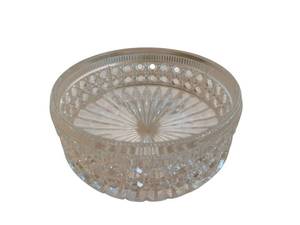 Pressed Crystal Glass Bowl - 8.5-Inch Diameter, 3.5-Inch High, Sunburst Pattern