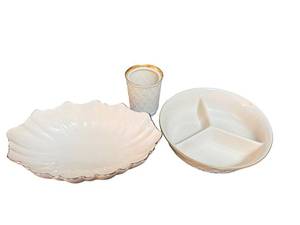 Lenox Porcelain Dinnerware Set - Shell Edge Serving Bowl, Cup & Divided Relish Dish
