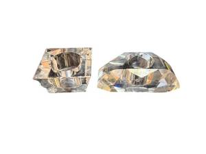Crystal Cut Glass Candle Holders (Lot of 2)