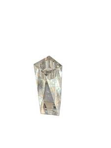 6-Inch Faceted Crystal Obelisk with Script Signature on Base