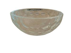 Crystal Cut Glass Bowl with Faceted Exterior