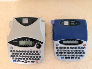 Brother P-Touch Label Makers (Lot of 2) with Laminated TZ Tape