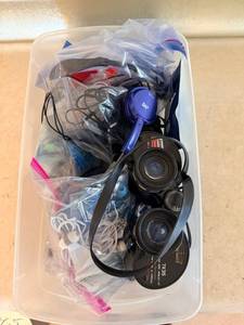 JVC Over-Ear Headphones - Assorted Audio Accessories in Bin