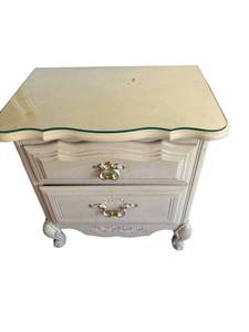 French Provincial Nightstand  24x24x16 with Serpentine Top and Brass Hardware