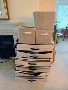 Fabric Storage Bins with Handles - Stackable Cube Organizers (Assorted Sizes)