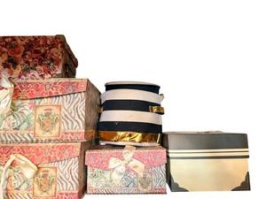 Assorted Gift Boxes & Hat Boxes - Floral Print & Striped Designs