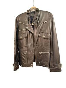 Marc Laurent Leather Motorcycle Jacket - Made in Italy, Size M