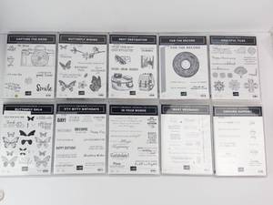 Stampin' Up! Cling Stamp Sets (Lot of 10) - Assorted Sentiment & Image Sets