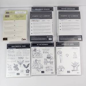 Stampin Up Stamp Sets - Welcoming Window, Potted Geraniums, Sentimental Park (Lot of 6)