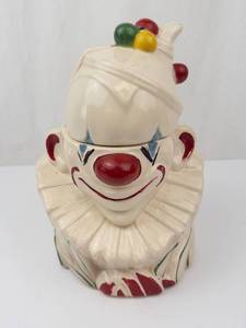 McCoy Pottery Clown Cookie Jar - Vintage Ceramic Circa 1940s