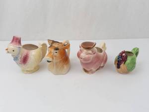 Vintage Ceramic Animal Pitchers - (Lot of 4)