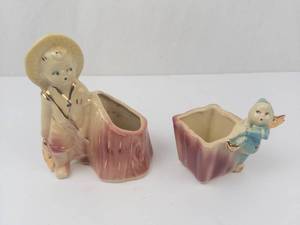 Lot of 2 Shawnee Pottery Ceramic Planters
