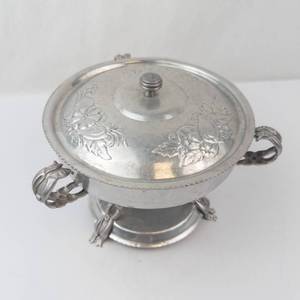 Rodney Kent Hand-Wrought Hammered Aluminum Chafing Dish with Warmer Stand