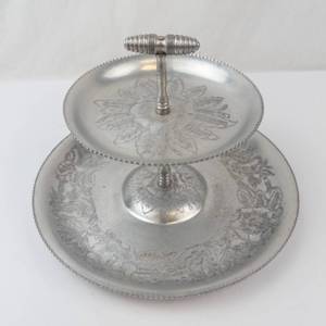 Wilson Specialties Hand-Wrought Aluminum 2-Tier Serving Tray