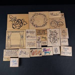 Stampin Up Assorted Rubber - Thank You, Music & Floral Designs