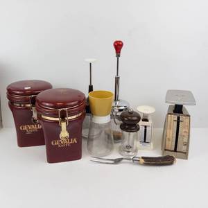 Gevalia Kaffe Canisters & Weight Watchers Food Scale - Assorted Vintage Kitchen Gear