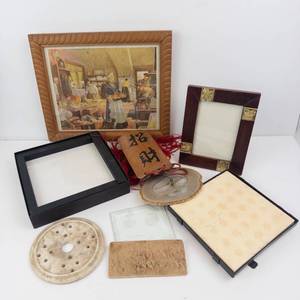 Assorted Vintage Frames, Artwork & Decor - Framed Print, Calligraphy Tag & More