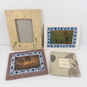 Vintage Picture Frames Lot of 4 - Mixed Styles & Backing Hardware