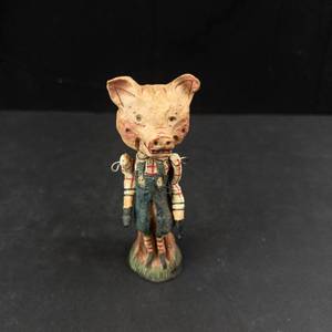 Poliwoggs Vintage Primitive Folk Art Pig Figurine