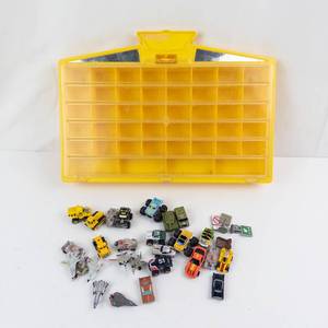 Galoob Micro Machines 1989 Collection - 27 Cars & Road Signs in Wall-Hanging Display Case