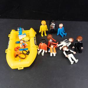 Playmobil 1984 Scuba Divers Set with Yellow Raft and Figures
