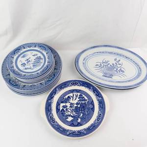 Assortment of Blue and White China