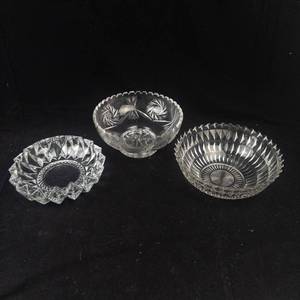 Crystal Glass Bowls Lot of 3