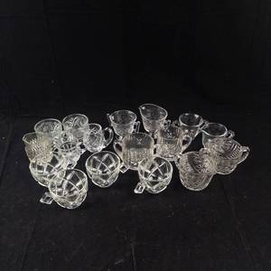 Assorted Clear Glass Creamers, Sugar Bowls & Cups - Crystal Glassware
