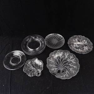Assorted Clear Glass Plates