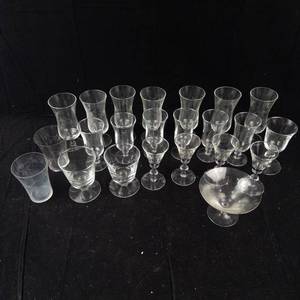 Large Assortment of Clear Glass Stemware