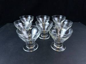 Princess House Etched Glass Footed Martini or Dessert Glasses (Lot of 8)
