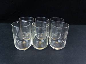 Princess House Heritage Etched Crystal Beverage Glasses (Set of 6)