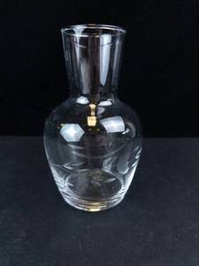 Princess House Heritage Etched Glass Carafe - Floral Leaf Pattern