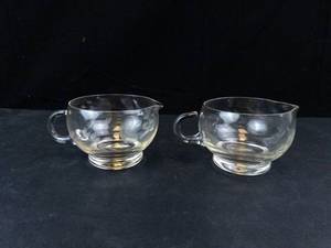 Princess House Crystal Teacups with Leaf Pattern (Lot of 2)