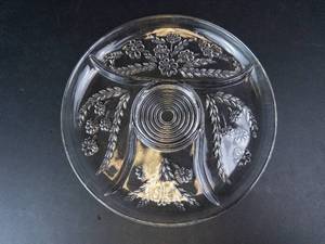 Princess House Clear Crystal Floral Pattern Centerpiece Bowl