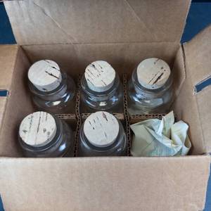 Princess House Crystal Etched Jars with Cork Stopper (Lot of 5)