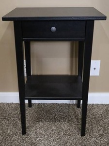 Ikea Hemnes Black Nightstand with Drawer