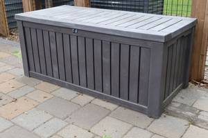 Black Resin Deck Box with Lockable Lid